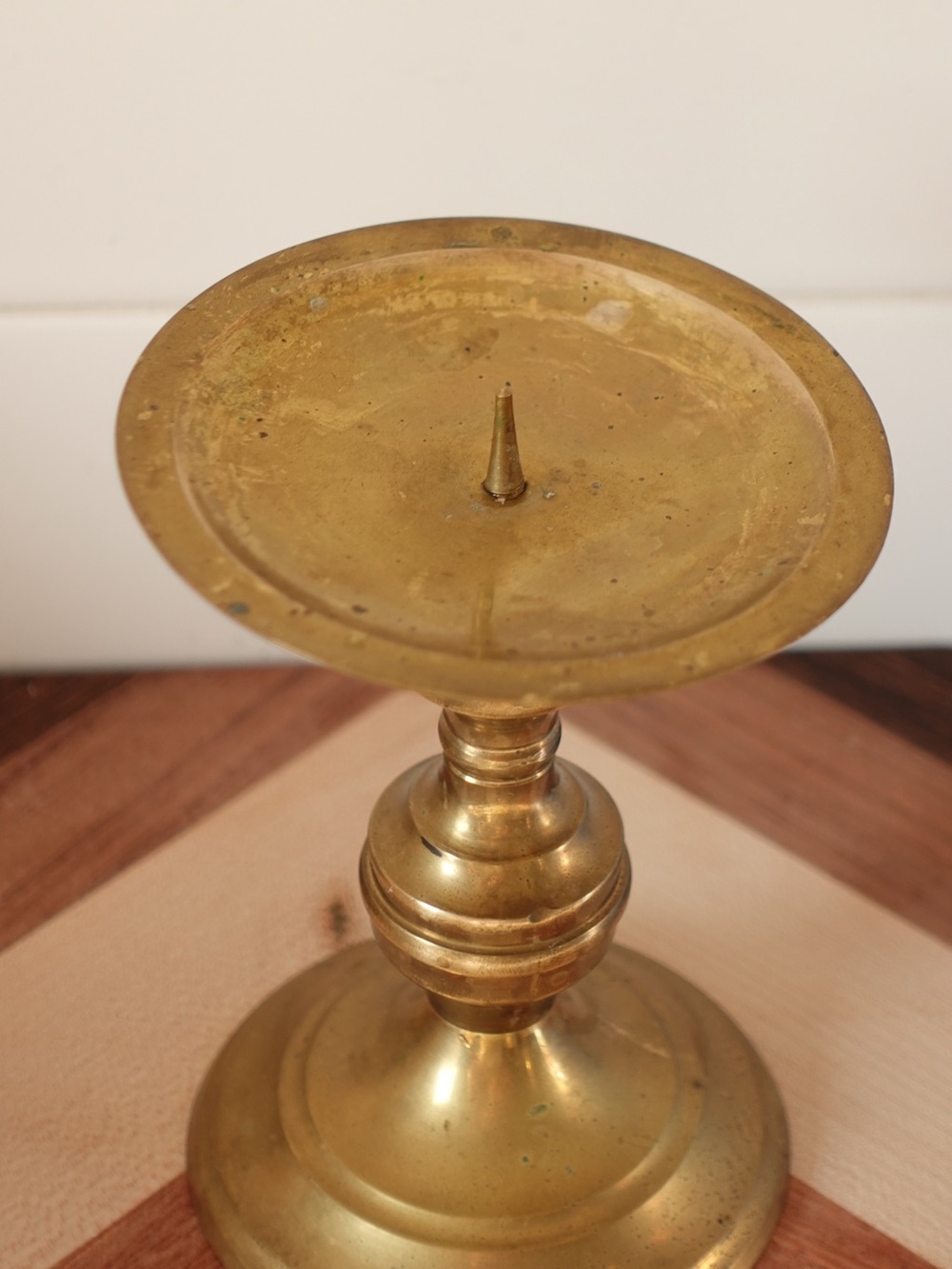 Vintage Brass Pillar Candle Holder Baluster Spike - Picture 5 of 8